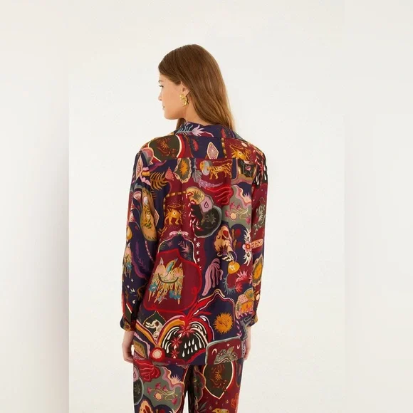 FARM Rio Vibrant Patterned Button Down Shirt - Picture 3 of 4